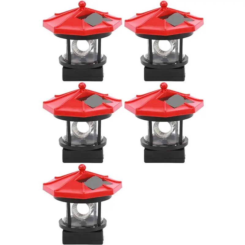 

FAST-5X Солнечный светильник для газона Солнечный светодиодный вращающийся маяк Открытый водонепроницаемый сад Украшение двора (красный)