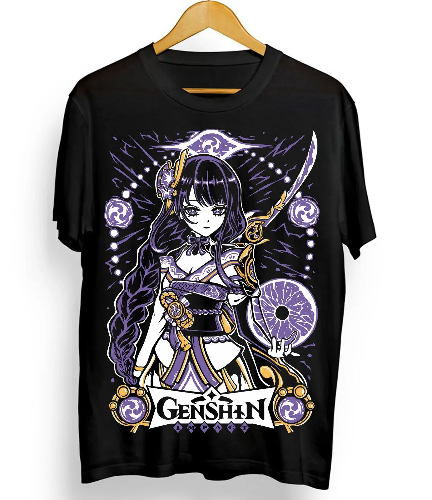 Genshin Impact Raiden Shogun T-shirt Anime Unisex Harajuku T-Shirt Tee ALL SIZES