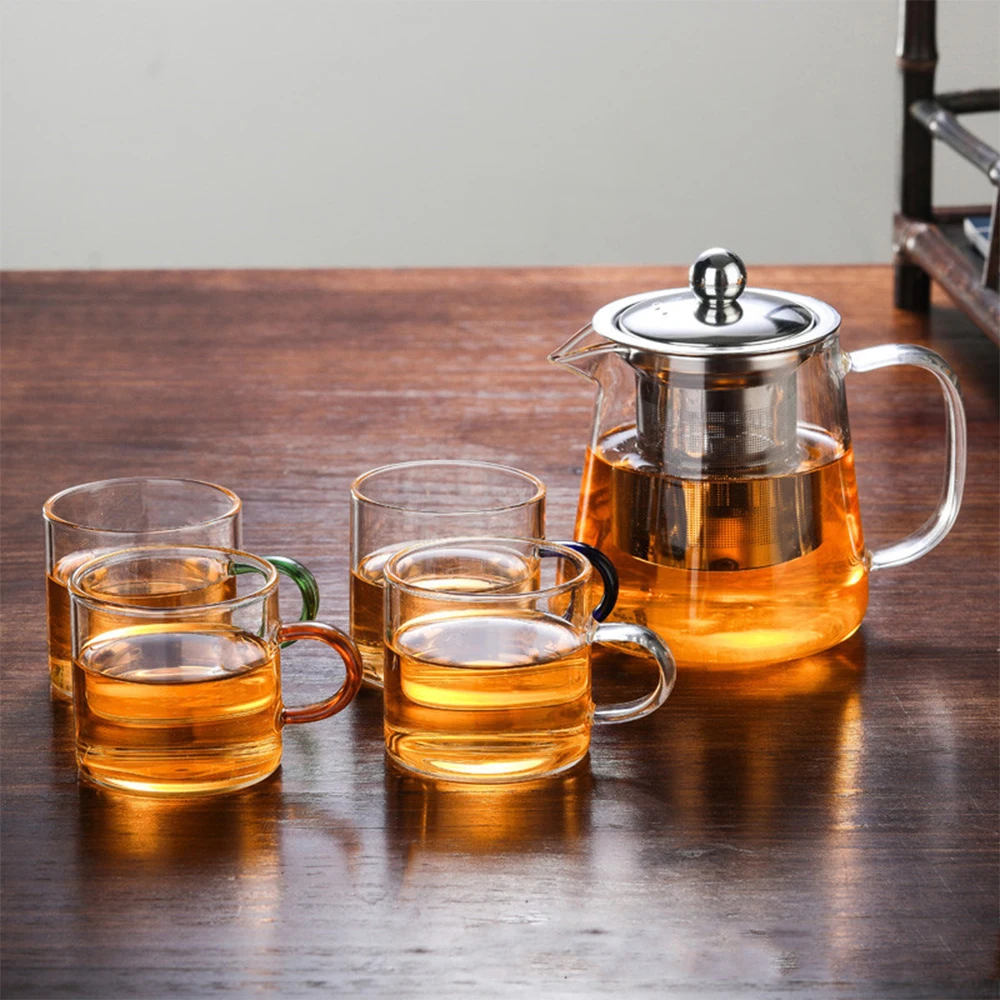 550/750/950ml Tea Teapot High Borosilicate Glass Infuser Teapot Gas Stove Flower Puer Kettle Kung Fu Tea Set with Filter