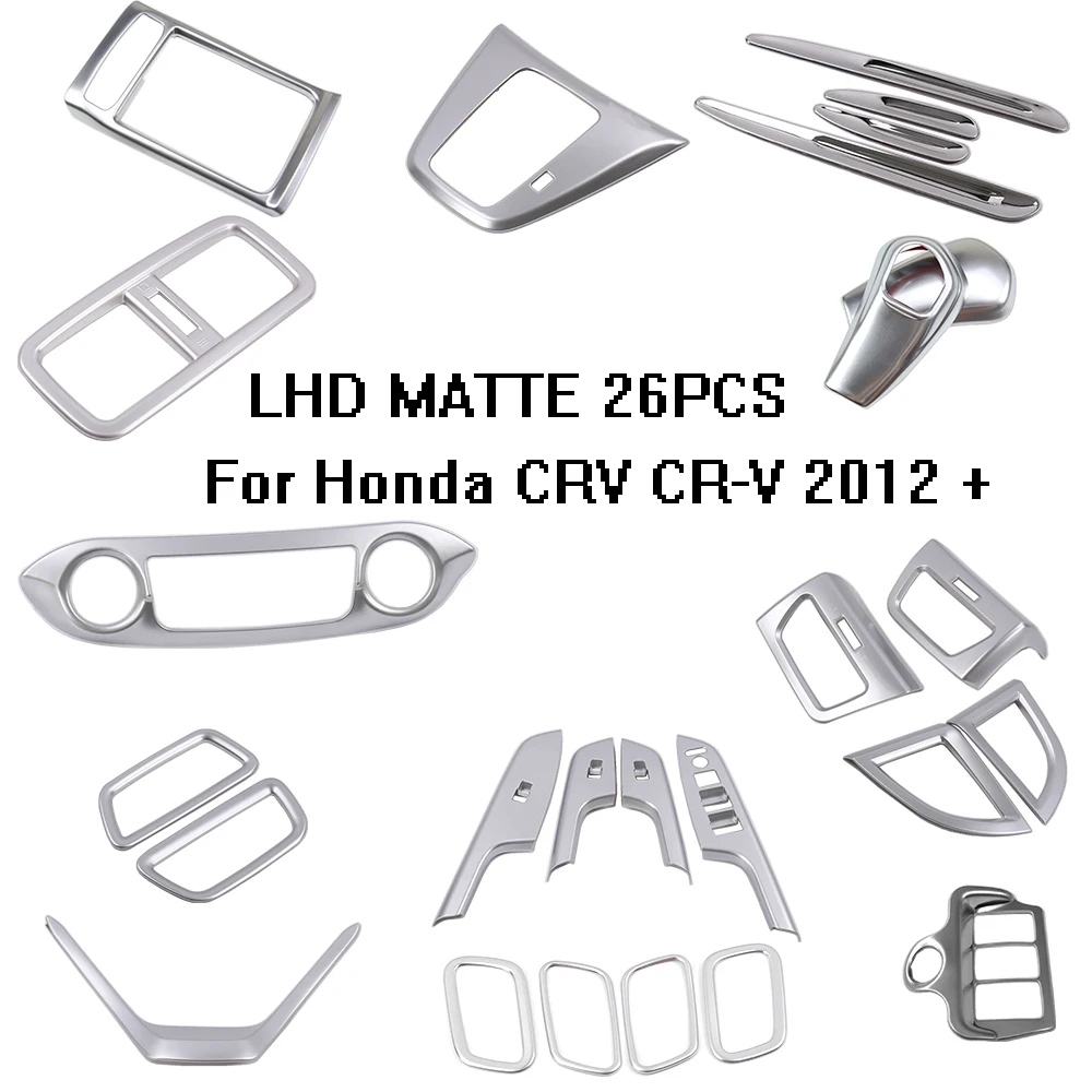 

For Honda CRV CR-V 2012 13 14 15 2016 ABS Matte Front Dashboard window lift switch gear shift panle air vent Sticker Cover Trim