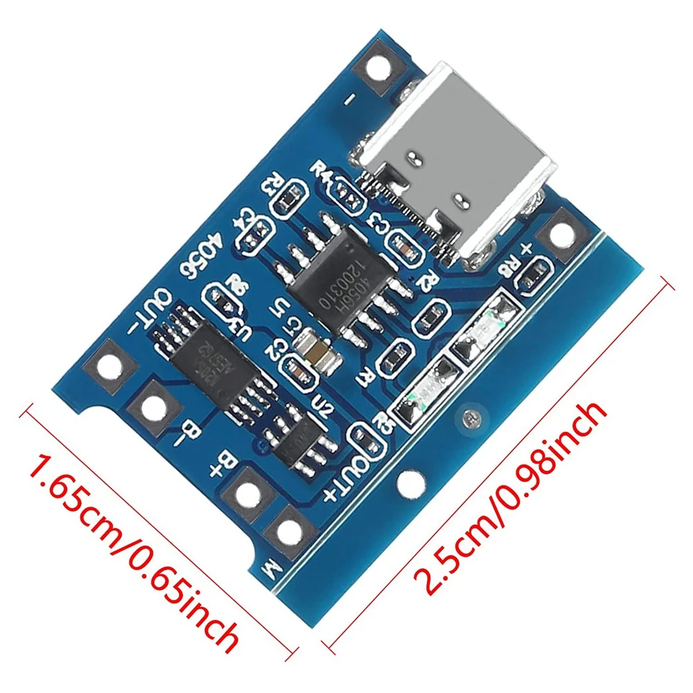 USB C타입 리튬 배터리 충전 보드, BMS 5V 1A 리튬 이온 마이크로 USB 충전 모듈 보호, TP4056