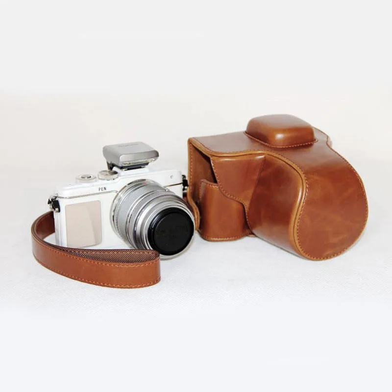 

Leather Camera case bag Grip strap for OLYMPUS Pen E-PL7 E-PL8 E-PL9 E-PL10