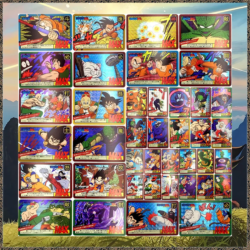 40pcs Japanese Anime Dragon Ball DIY ACG Son Goku Piccolo Tien Shinhan Krillin Chichi Game Collectible Cards Birthday Toy Gift