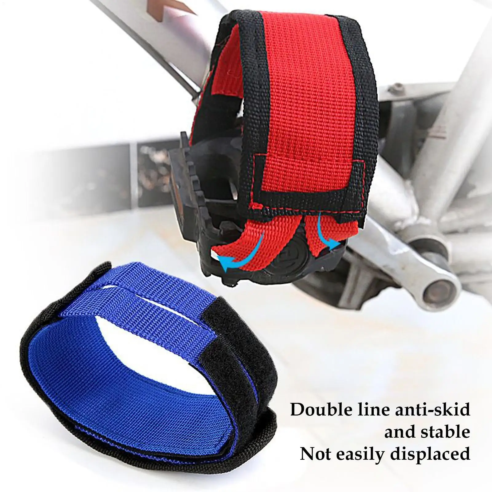 Bike Foot Straps Adjustable Cycling Pedal Straps Secure Feet Improve Pedaling Efficiency for Fixed Gear, Single Speed & Exercise