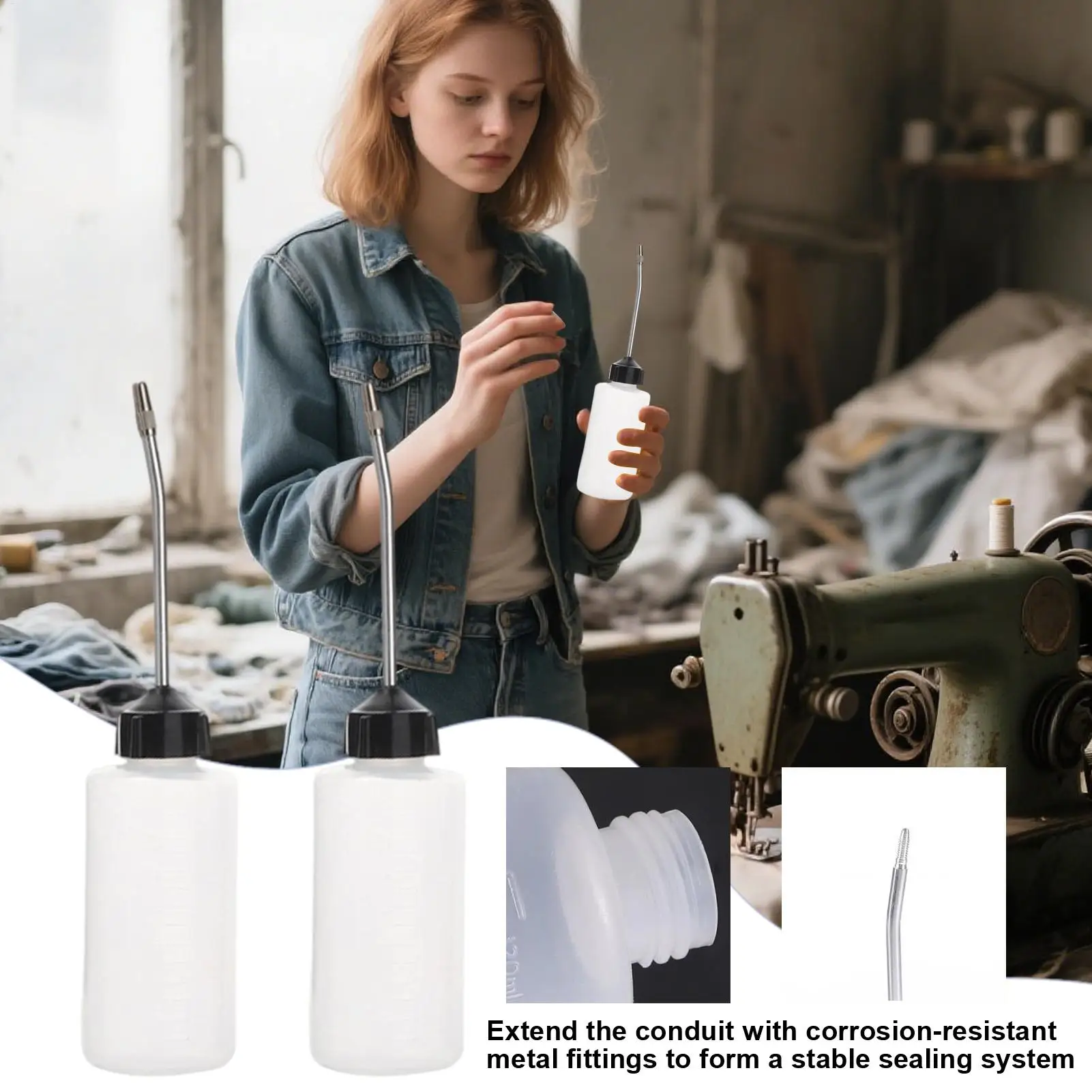 

2 шт., масленка для швейной машины, 120 мл, диспенсер для масла с длинным носиком, игольная масленка, бутылка для вышивальной машины, велосипеды, электроинструменты