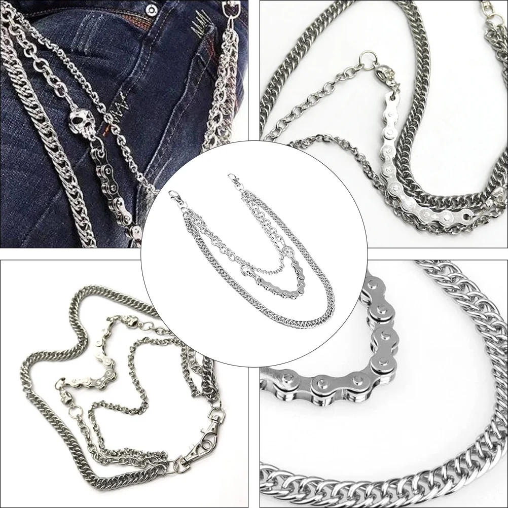 1 pc Man Pants For Men Hip Trousers Hop Waist Trousers Wallet Accessory Belt Wallet Loop Chain For Pants Chain