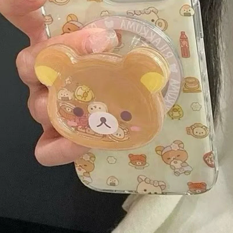 

Kawaii Anime Rilakkuma Rocking Fun Airbag Phone Holder Cartoon Toy Phone Case Decoration Birthday Gifts for Boys and Girls
