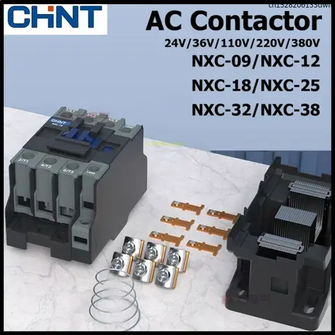 CHINT AC Contactor NXC-09 06 12 18 25 32 36 CJX2 380v 220v 110v 36V 24V LC1 LC1D LC1N Single-phase Three-phase