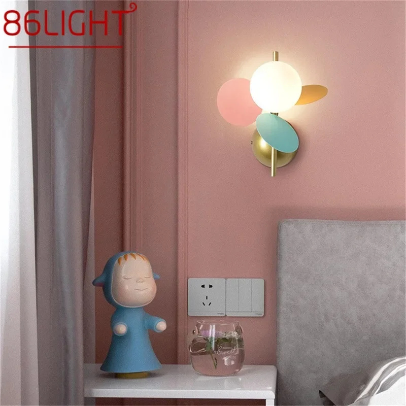 86LIGHT Nordic Wall Light Creative Macaroon Lamp LED Modern Scones Indoor Home Bedroom Fixtures Decorative