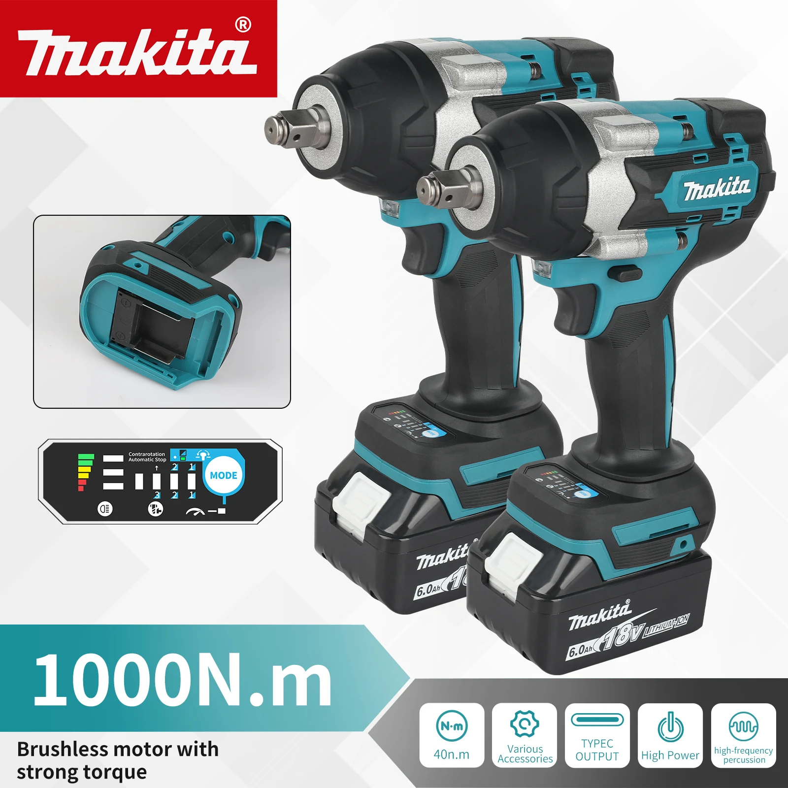 

Makita DTW700 Cordless Impact Wrench Brushless Motor 700 Nm Variable Speed Electric Wrench High Effieiency Durable Auto Stop
