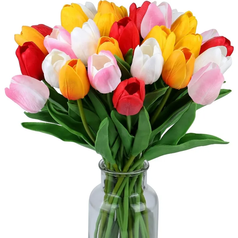 15pcs Fake Tulips Artificial Flowers Real Touch 14