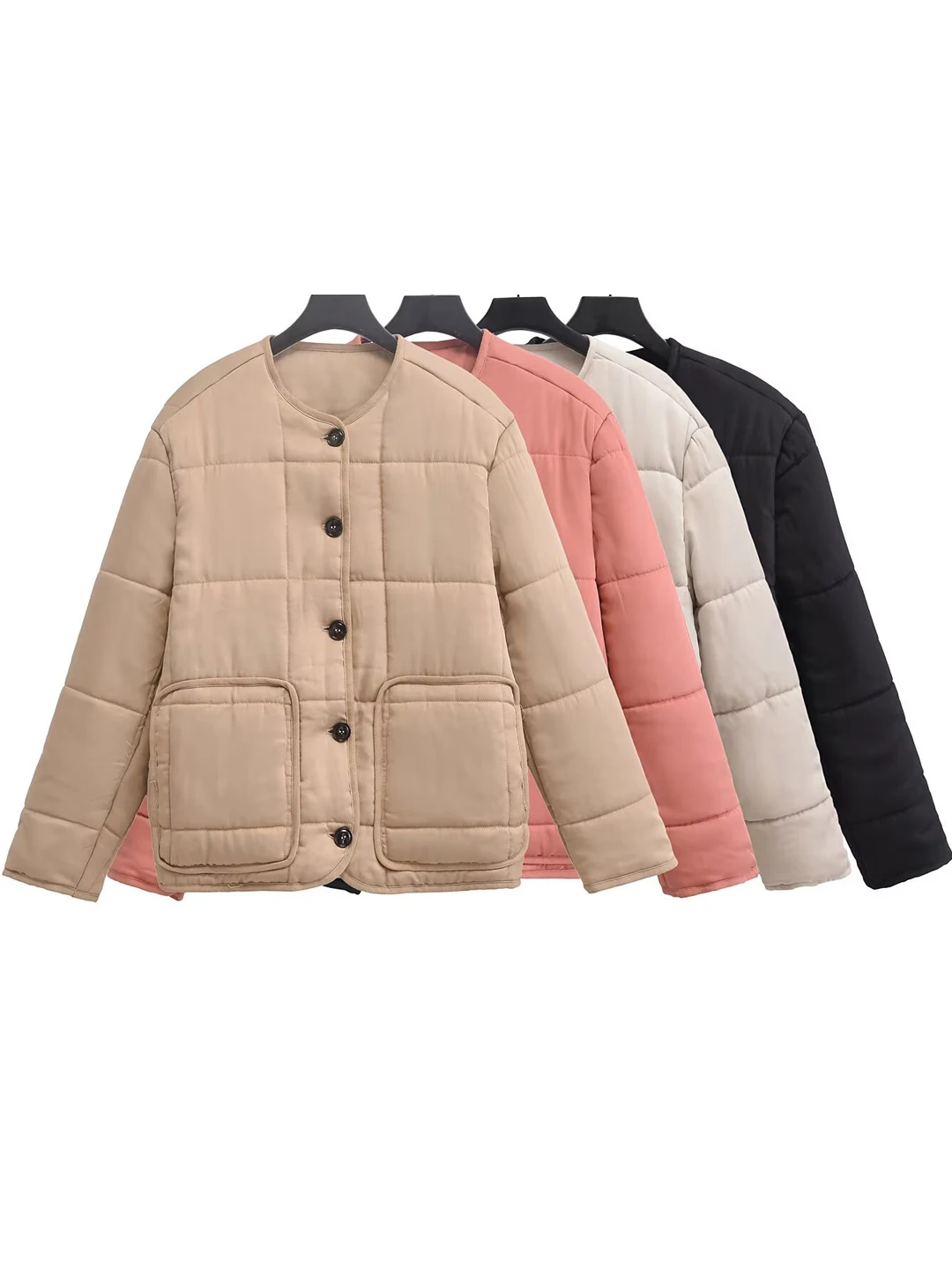 

Winter Thiened Bla Cotton Jaet Женское свободное пальто с хлопковой подкладкой в Корейском стиле Long Sve round Ne Button ...