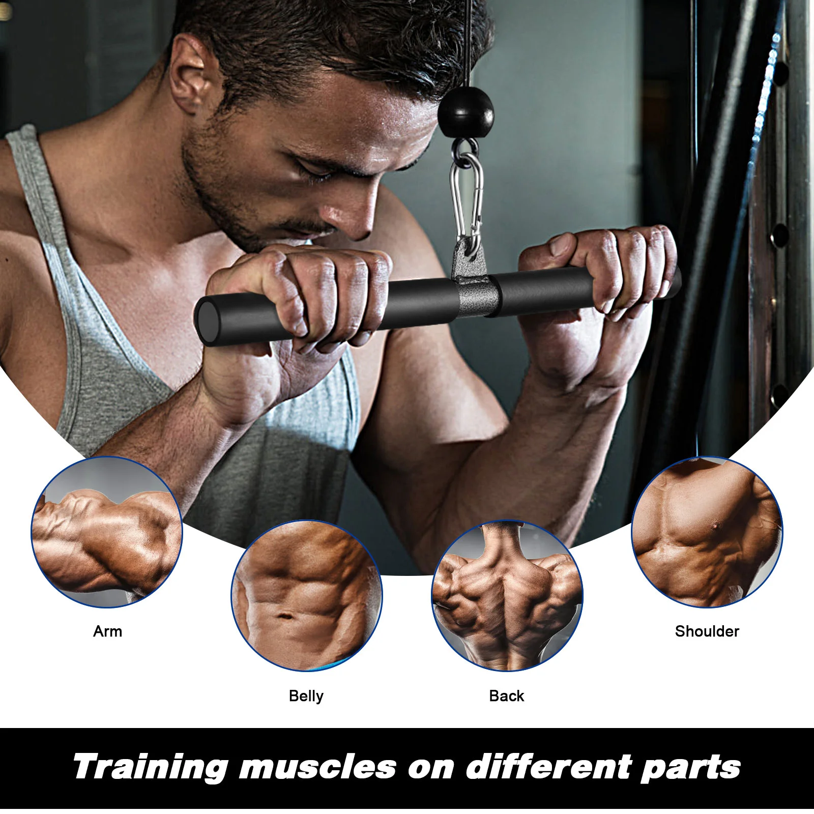 Straight Bar Gym Home Accessories Tension Rod Household Muscle Trainer Integrated Fitness Tool