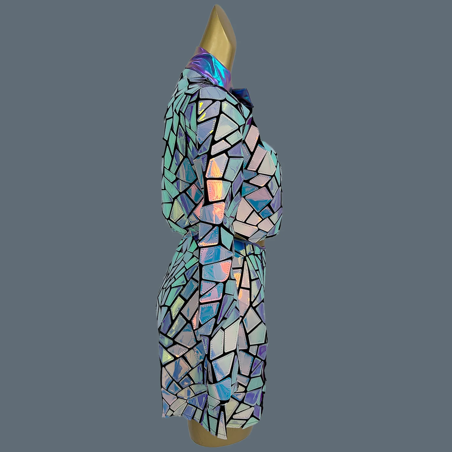 

Bar Club Show Sequin Crop Tops Mini Skirt 2Pieces Set Dance Outfit Sexy Party Sparkly Strapless Colorful Hot Dance Short Skirt