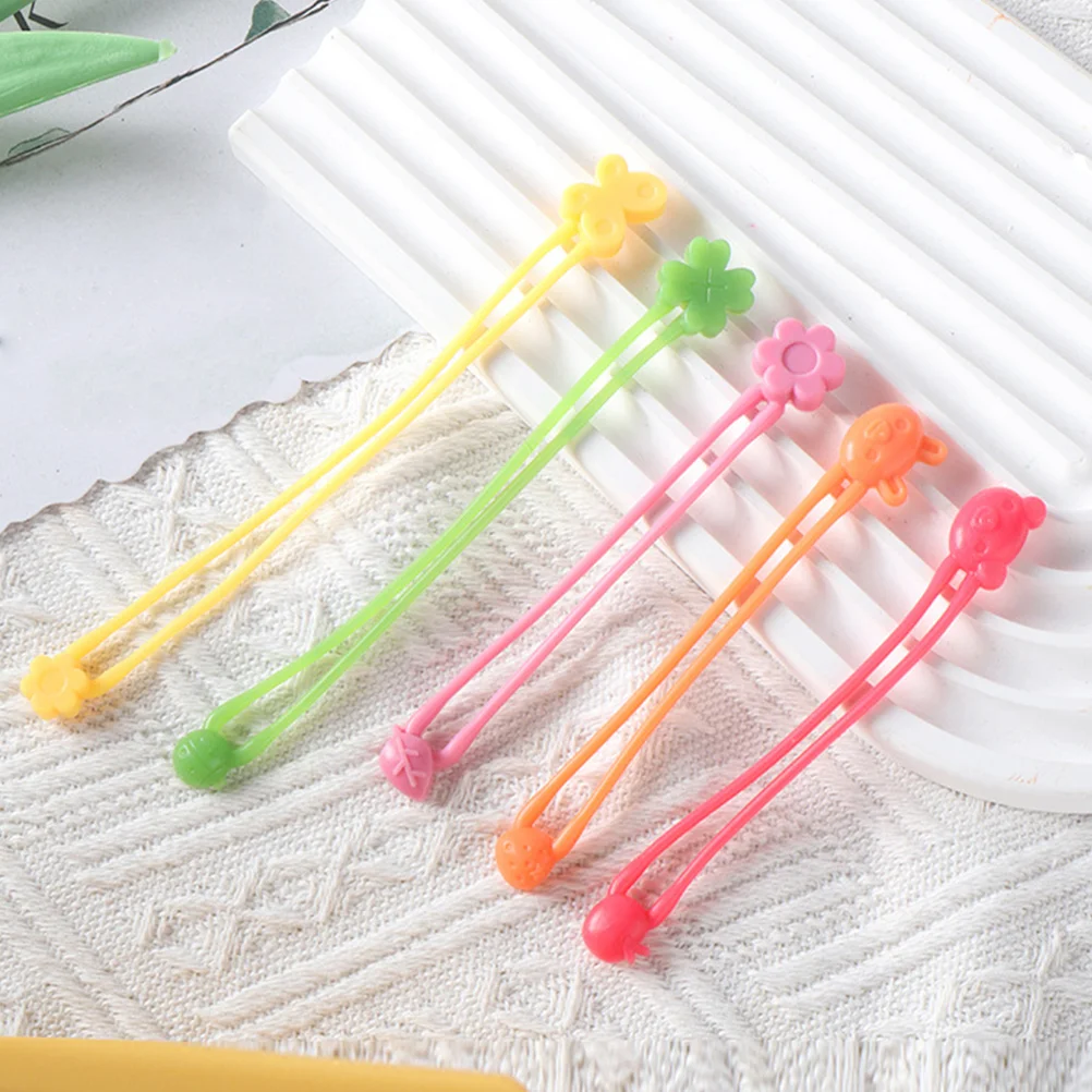 10 Pcs Silicone Binding Rope Bands Flexible Strap Multifunction Colored Silica Gel Portable Elastic