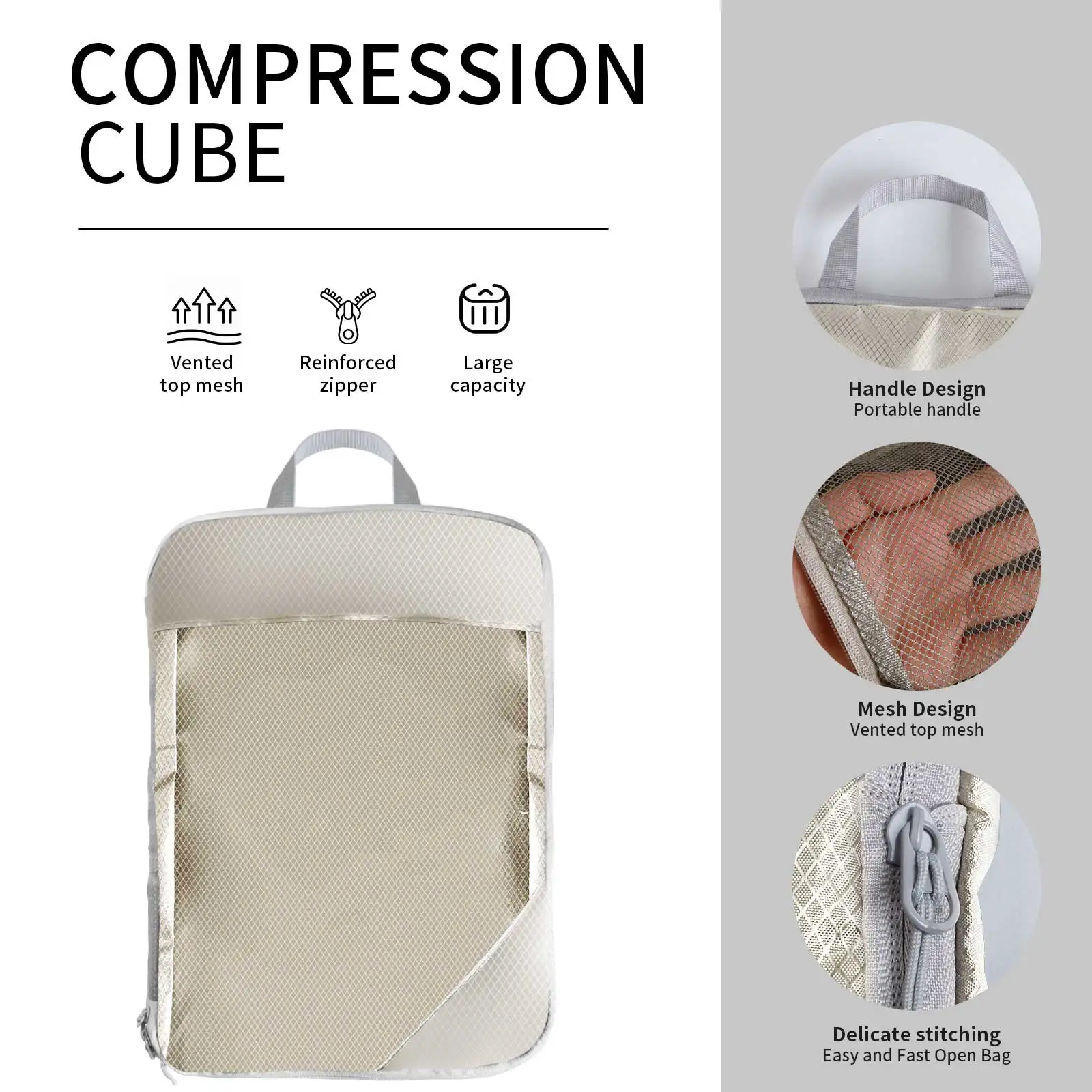 5 Set/6 Set Compressible Packing Cubes Travel Storage Bag Portable Large Capacity Waterproof Suitcase Handbag Luggage Organizer