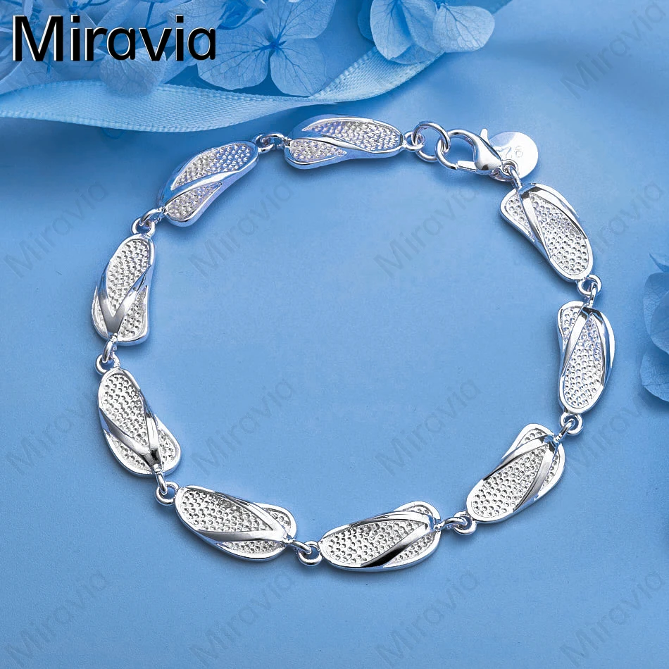 

Miravia 925 Sterling Silver Slippers Bracelet Women Charm Fashion Party Jewelry
