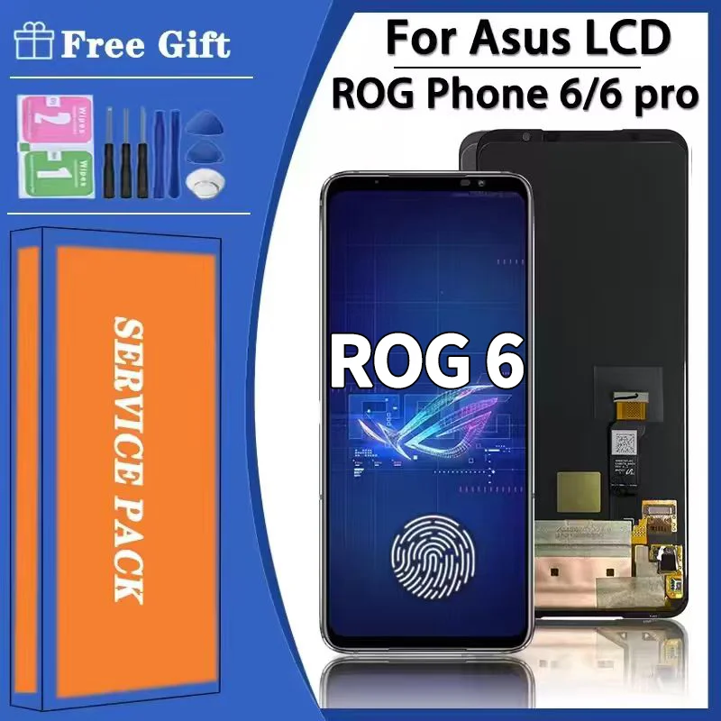 6,78" AMOLED Nowość dla Asus ROG 6 Phone 6 Pro 6Pro AI2201_C Ekran LCD + Panel dotykowy Digitizer Frame Dla ROG6 Pro AI2201_D
