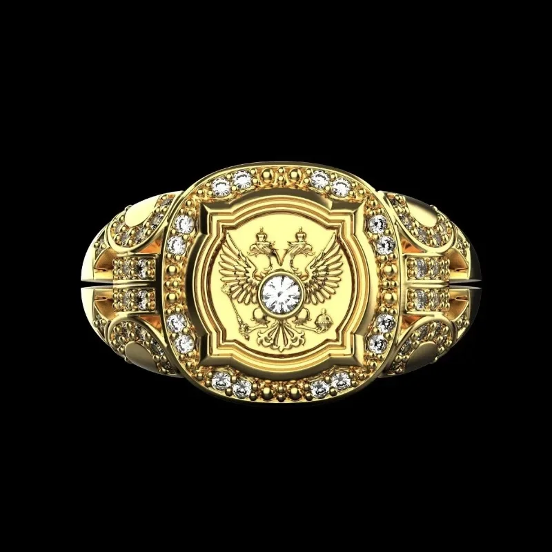 New Men's Fashion Eagle Shape Men's Ring Ins Handmade Alloy Jewelry