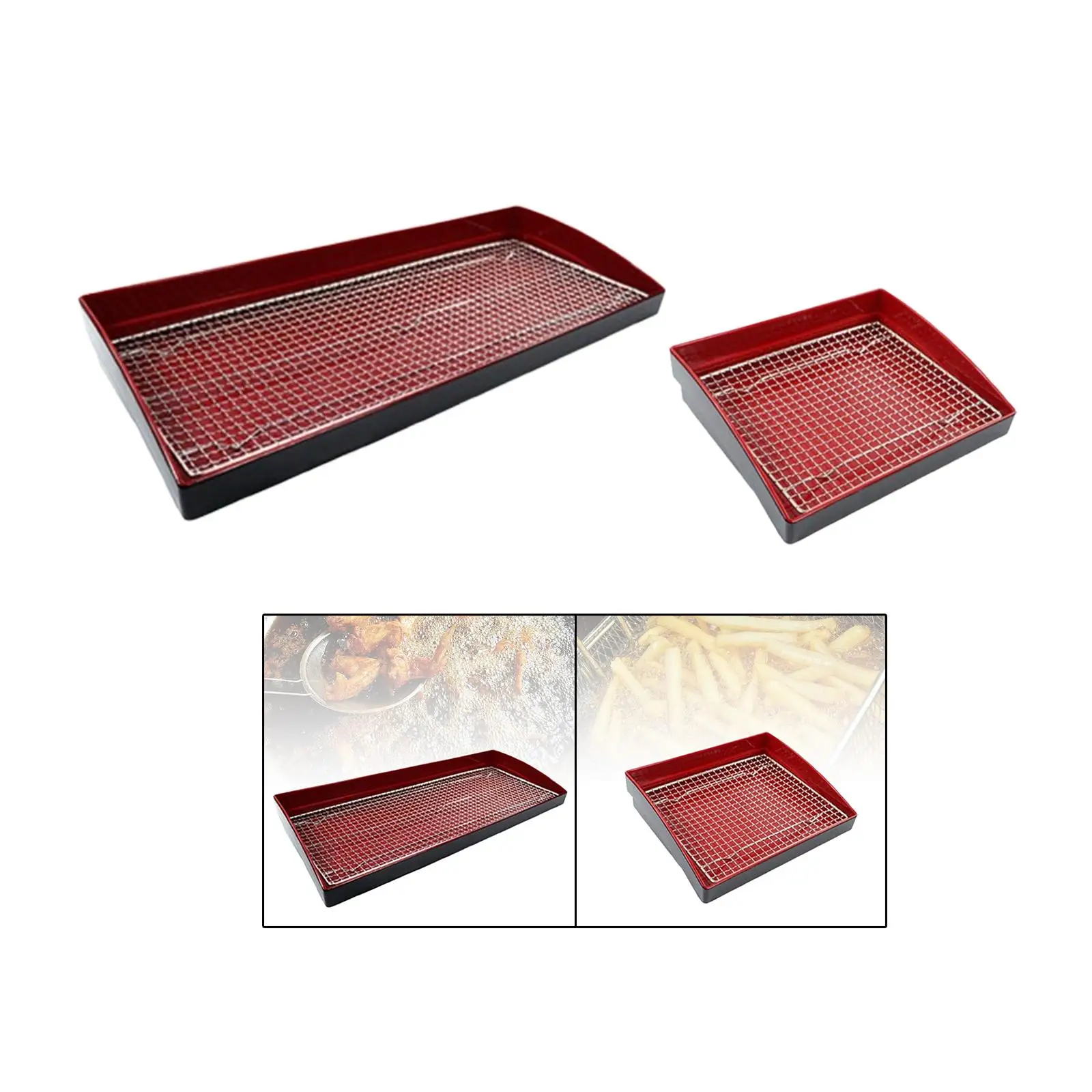 Drain Tray for Fried Food, Oil Drain Tray, Fried Chicken Drain Rack Serving Tray for Restaurant