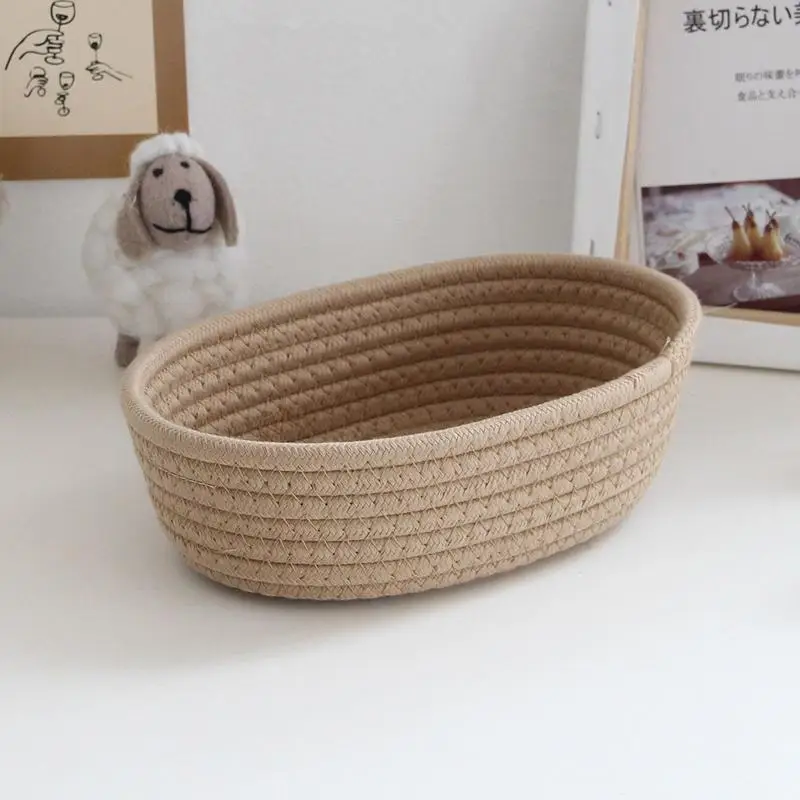 Stackable Woven Basket with Ship Shaped Design for Organizing Bins Organizer Wicker Nursery Room Kids Baby Dog Toy Gifts