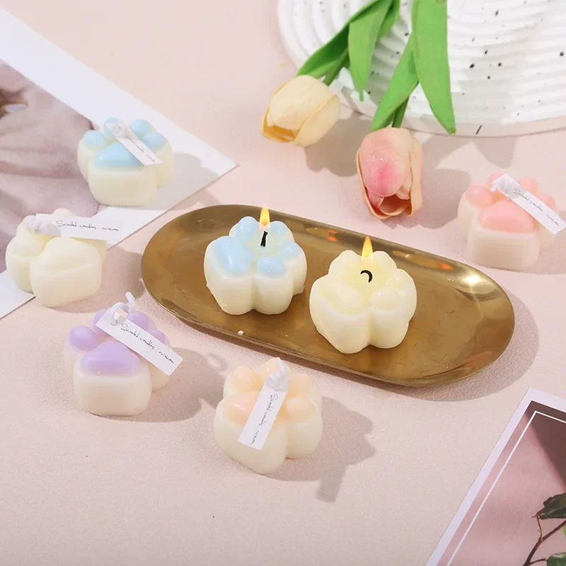 Vela perfumada con garra de gato, velas creativas DIY de aromaterapia para cumpleaños, adornos para sala de estar y dormitorio, decoración del hogar, 1 ud.