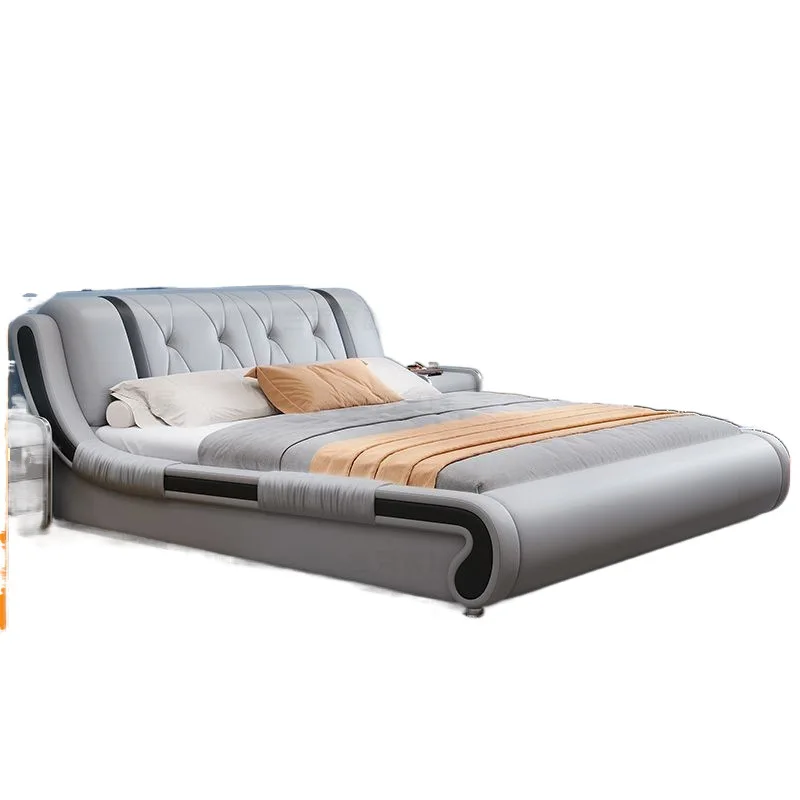 

Modern and simple, tatami double bed, master bedroom light luxury 1.5 meters soft bag bed