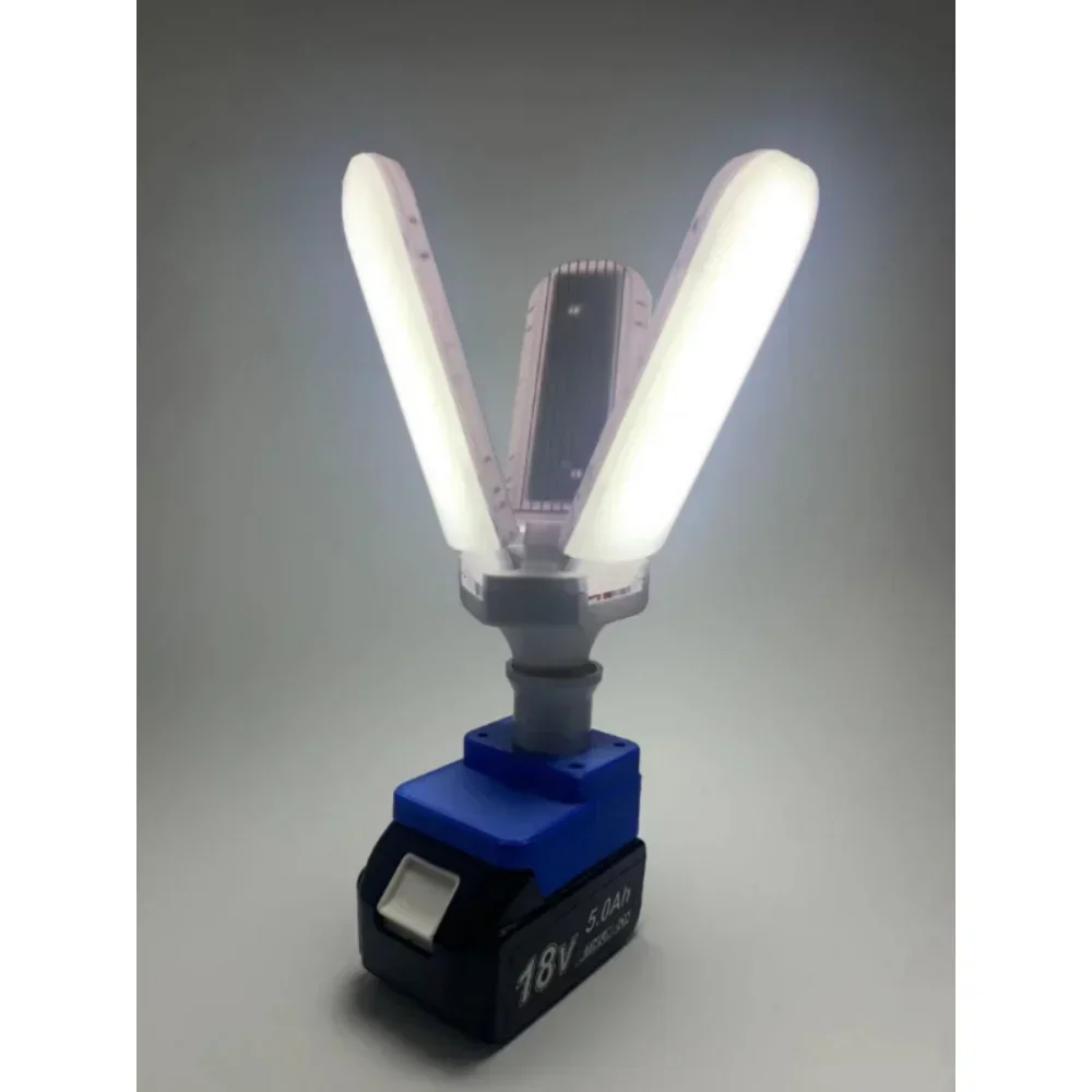 Portable E27 12-60V 5W 10W 15W 20W Bulb Lamp LED Work Light Compatible For Makita 18V Bl Series Lithium Battery（NO Battery）