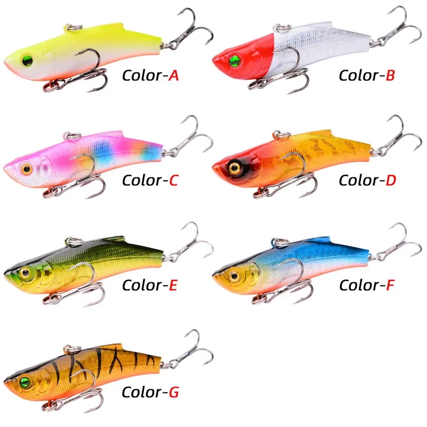 1 PCS 7 cm / 17.8g Winter Hard Sea Fishing Lure VIB 3D Bait Eyes The Swivel Diving Jig Wing Wobbler Pesca Crank Lures Swimbait