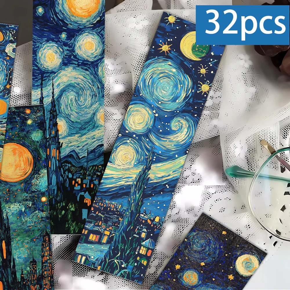 32pcs, Starlit Night themed Bookmark, a loving gift for bookworms, friends, and teachers, DIY decorative page marker