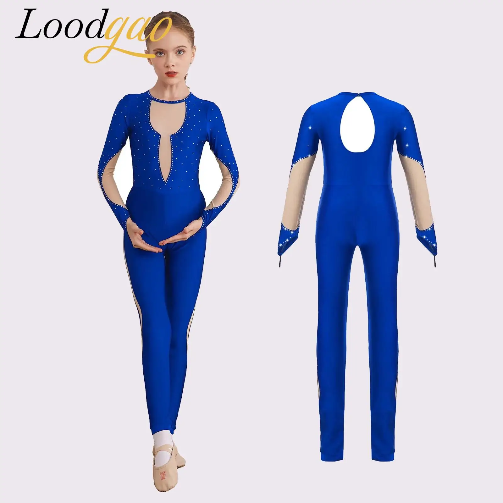 

Children Ballet Suits Gymnastics Leotard Girls Figure Ice Skating Dance Jumpsuit Long Sleeve Base Training Acrobatics Bodysuit