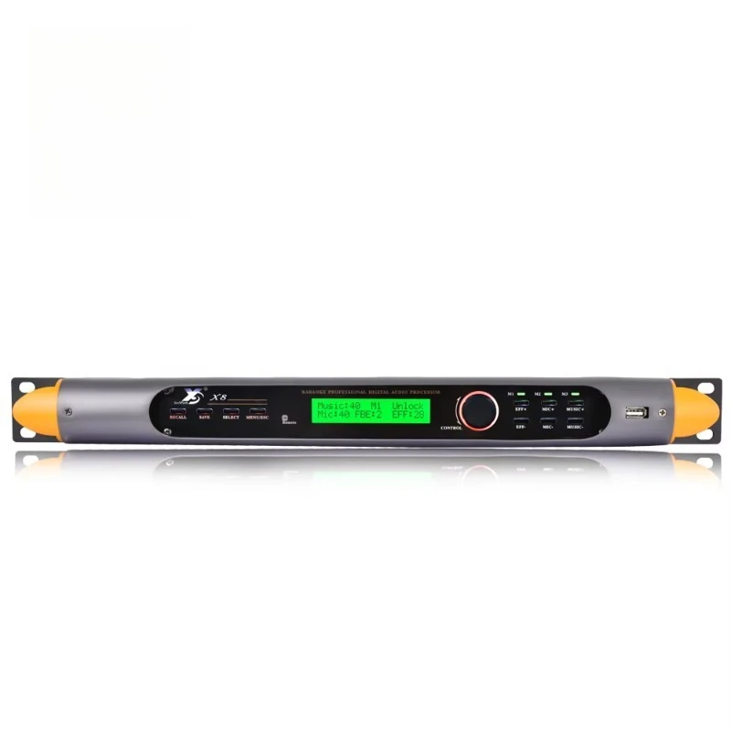 

600W*2 Power Amplifier Professional Karaoke Sound System Dsp X8 Digital Echo Reverb Audio Processor