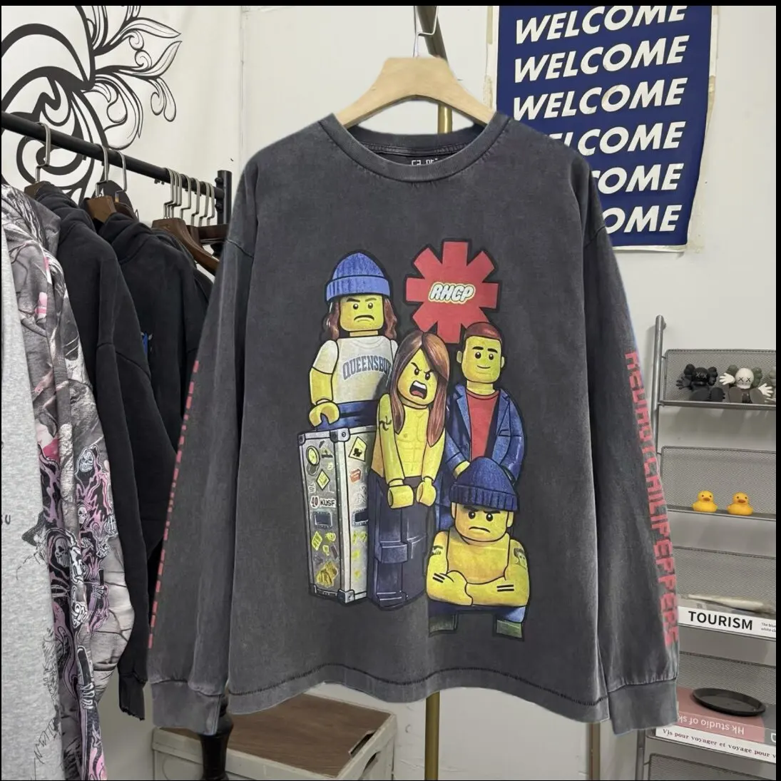 Best Version 2026 Saint Cobrand x RHCP Printed L/S Women Men Washed T shirts tees Oversized Men T shirt