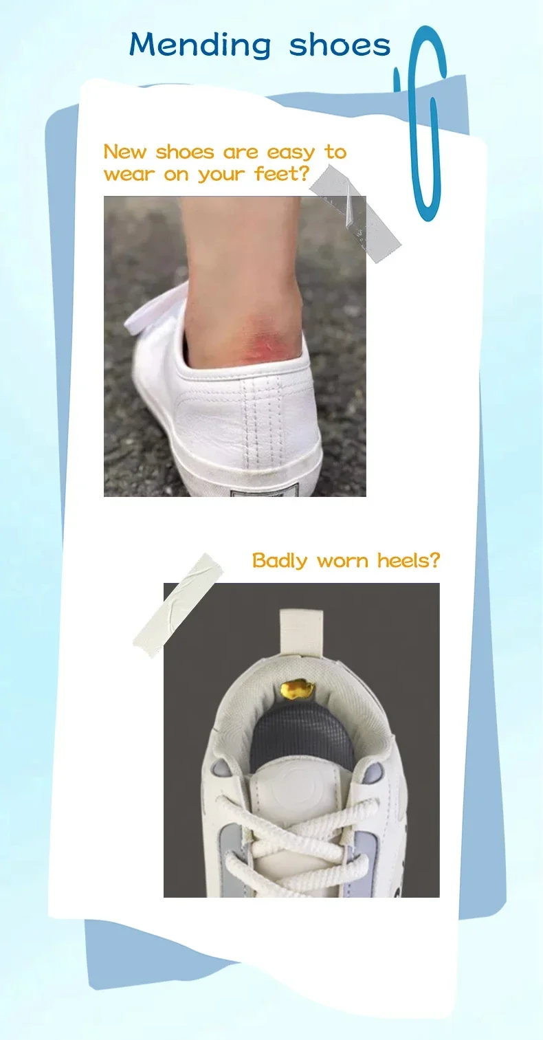Fersenschutz-Aufkleber, selbstklebende Pflaster zur Reparatur von Schuhen, Sport- und Freizeitschuhen, Lederpflaster, Schuhpolster, Pflaster für Sneaker, Fußpflege-Tool – Detail 3