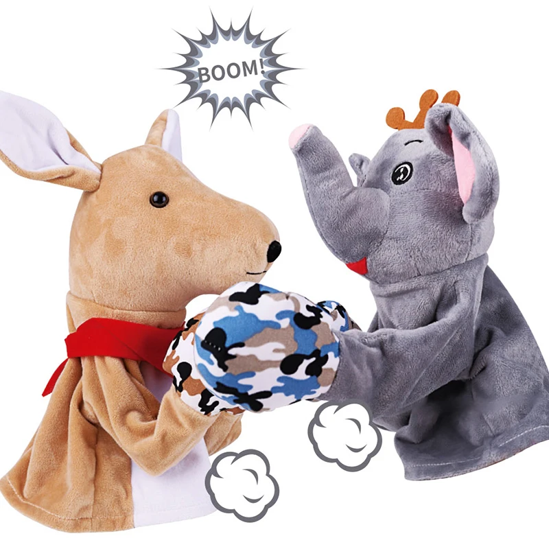 Cute Animal Elephant Dinosaur Monkey Boxing Doll Plush Toy Novelty Can Sound Plush Toy Boxing Performance Dolls Funny Gadgets