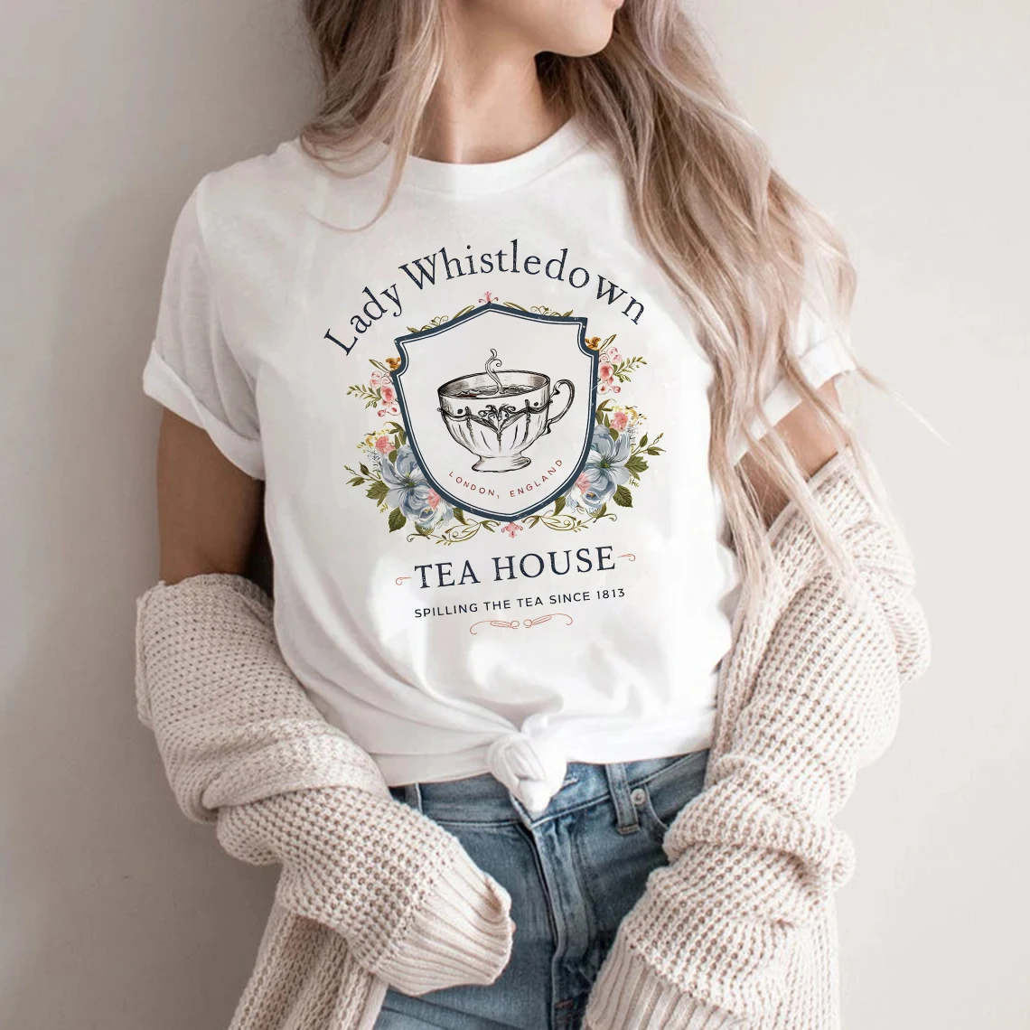 

Teacup Lady Whistledown Shirt Women Graphic Harajuku T-shirt Unisex Fashion Manga Y2k Tshirt kawaii Vintage Tops Female
