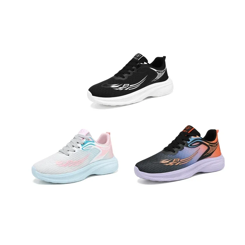 

New Style Premium Mesh Spell Colors Women Sneakers Stylish Shoes Lace-up Soft Soled Lightweight Fashionable Casual Shoes