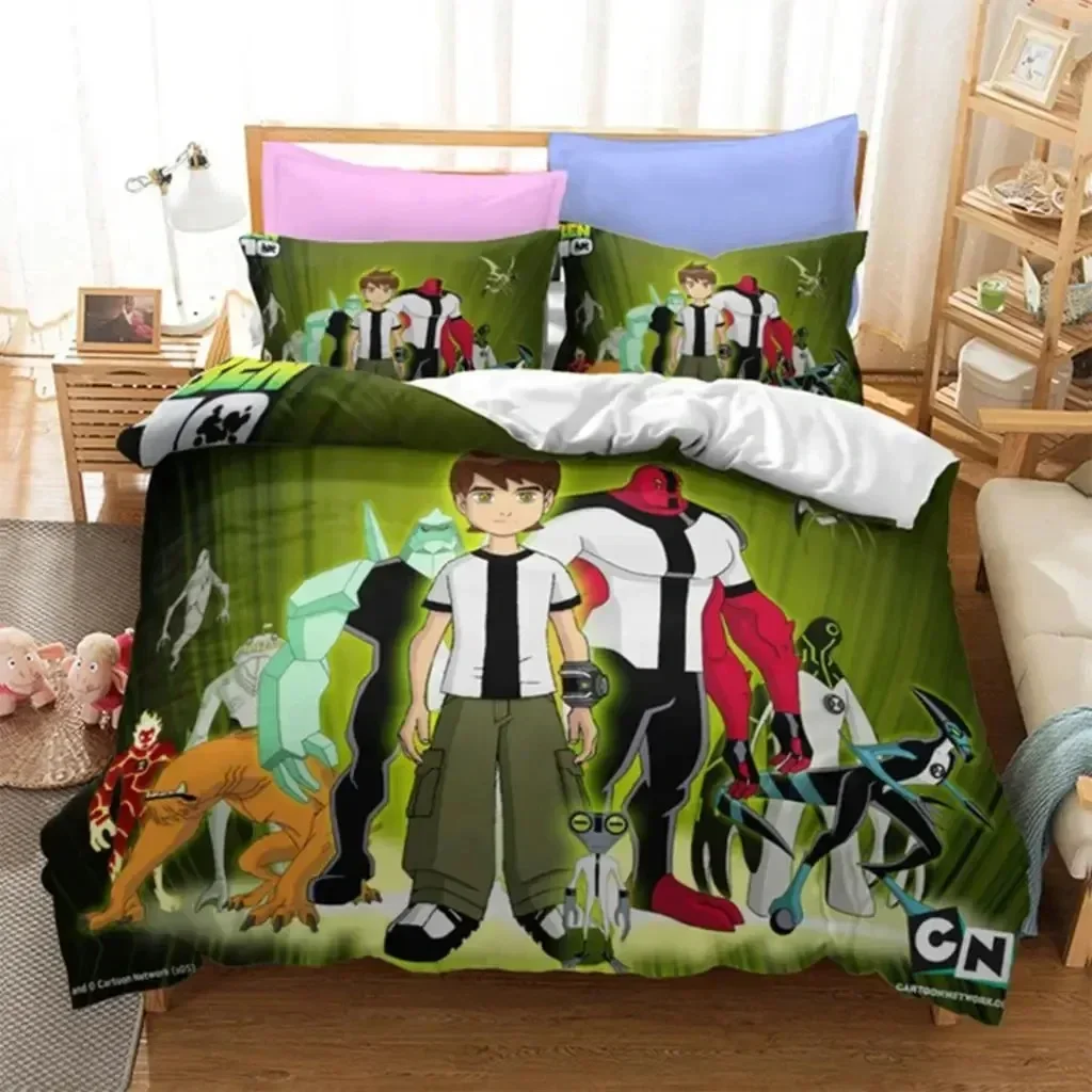 

3d Print B-Ben A-Alien F-Force 10 Bedding Set Teenage Hacker Boys Girls Twin Queen Size Duvet Cover Pillowcase Bed Kids Adult