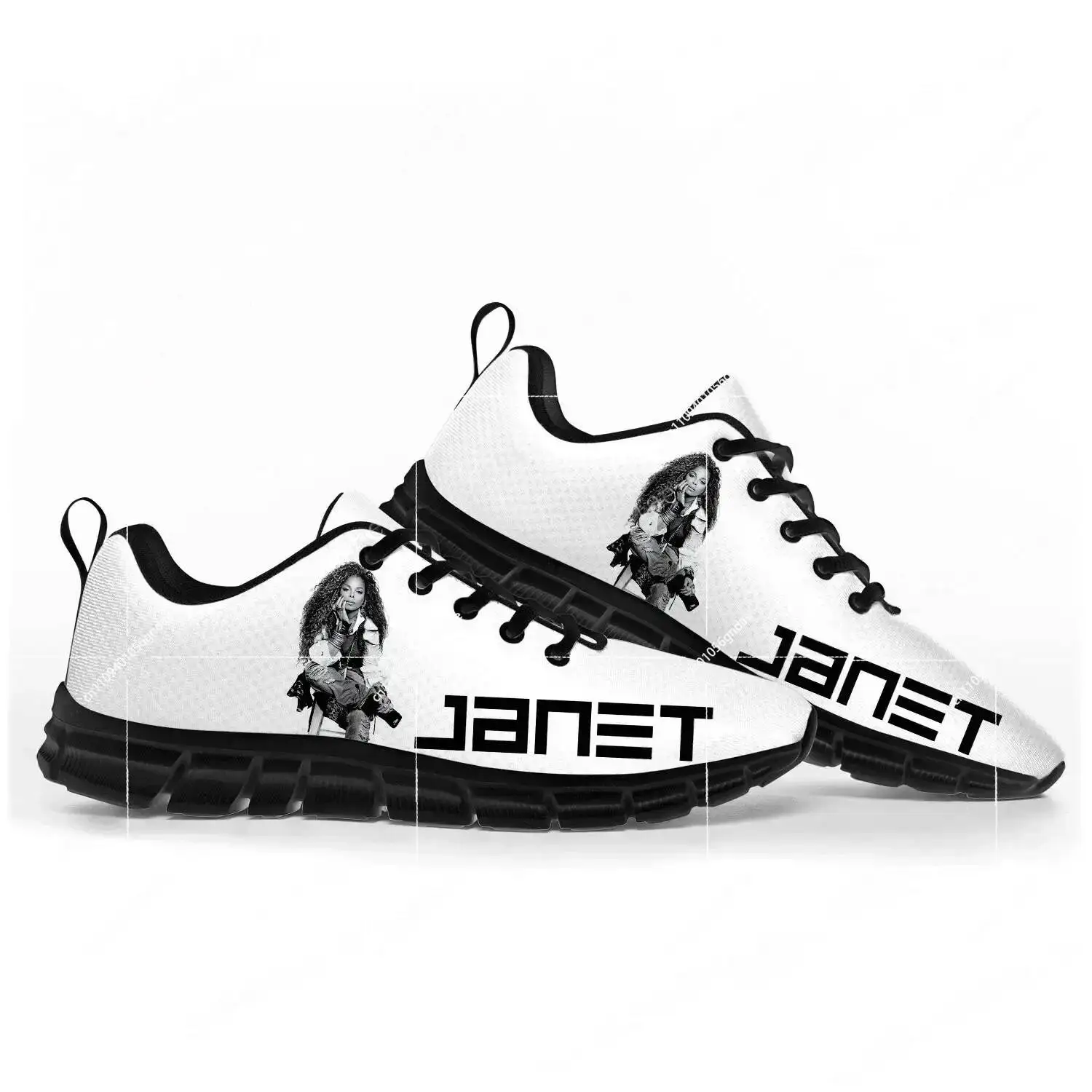 Janet Jackson Singer Pop Sports Shoes Mens Womens  Sneakers Casual Custom Couple Shoes Black