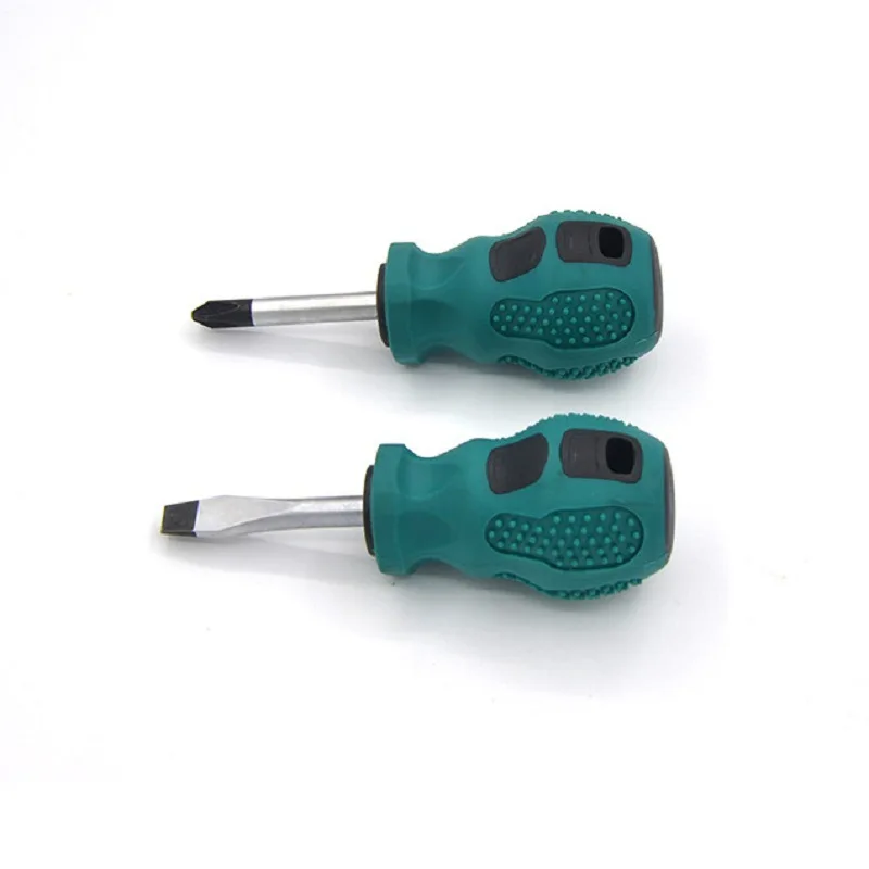 2PCS Magnetic Screwdriver Rubber Handle 2 Shapes Phillips Slotted Screwdriver Head Magnetic Ring Screwdriver Set