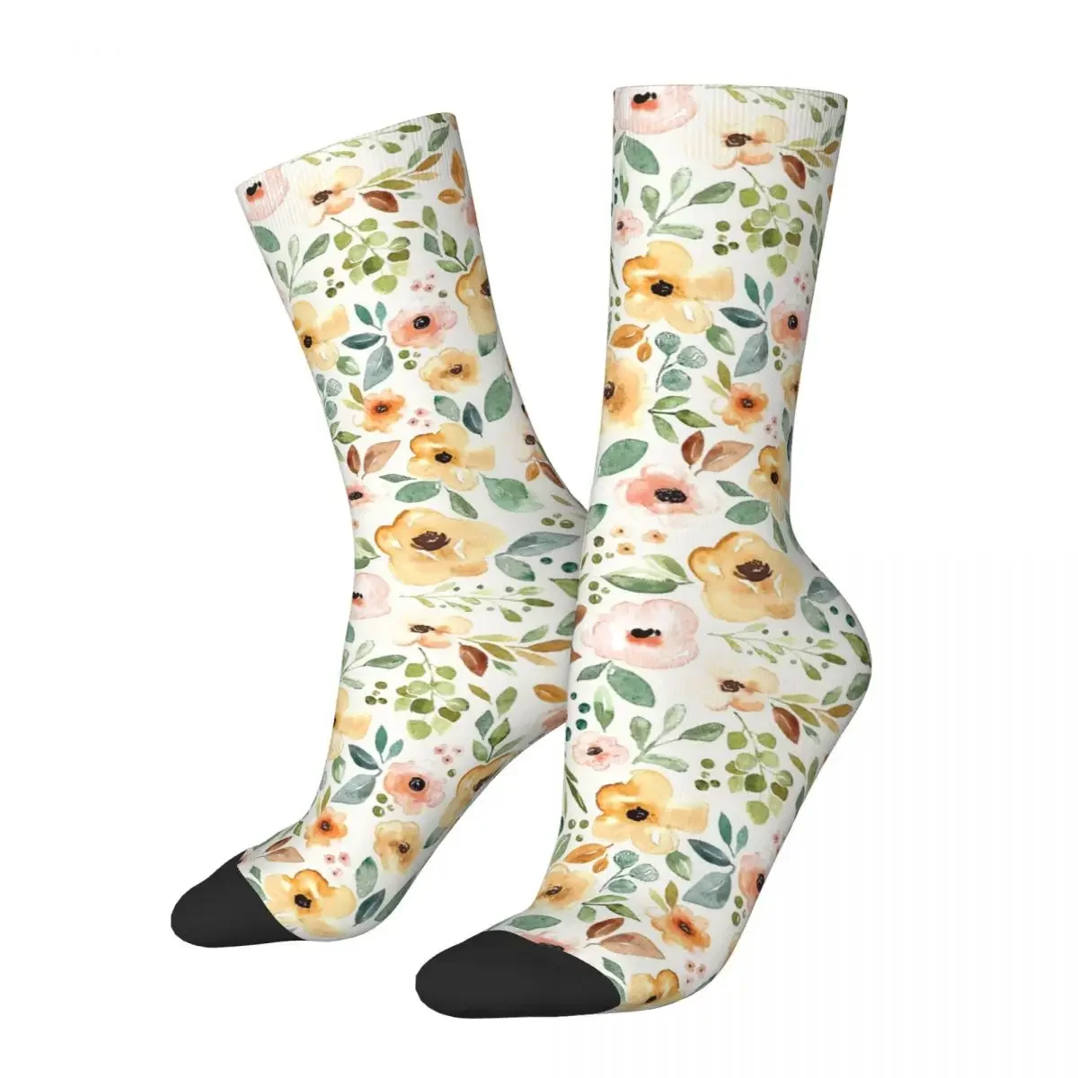 Sunrise Watercolor Boho Floral Socks Harajuku Super Soft Stockings All Season Long Socks Accessories for Man's Woman's Gifts