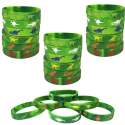 12/24/30pcs Dinosaurs Silicone Wristbands Dinosaur Bracelet Dinosaur Party Favors Jurassic Themed Birthday Party Decoration