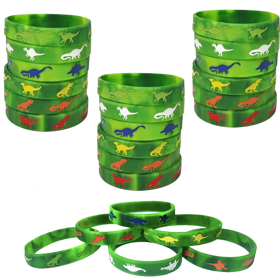 Lot De 30 Bracelets En Silicone Dinosaures Pour Enfants - Thème Jurassic Party