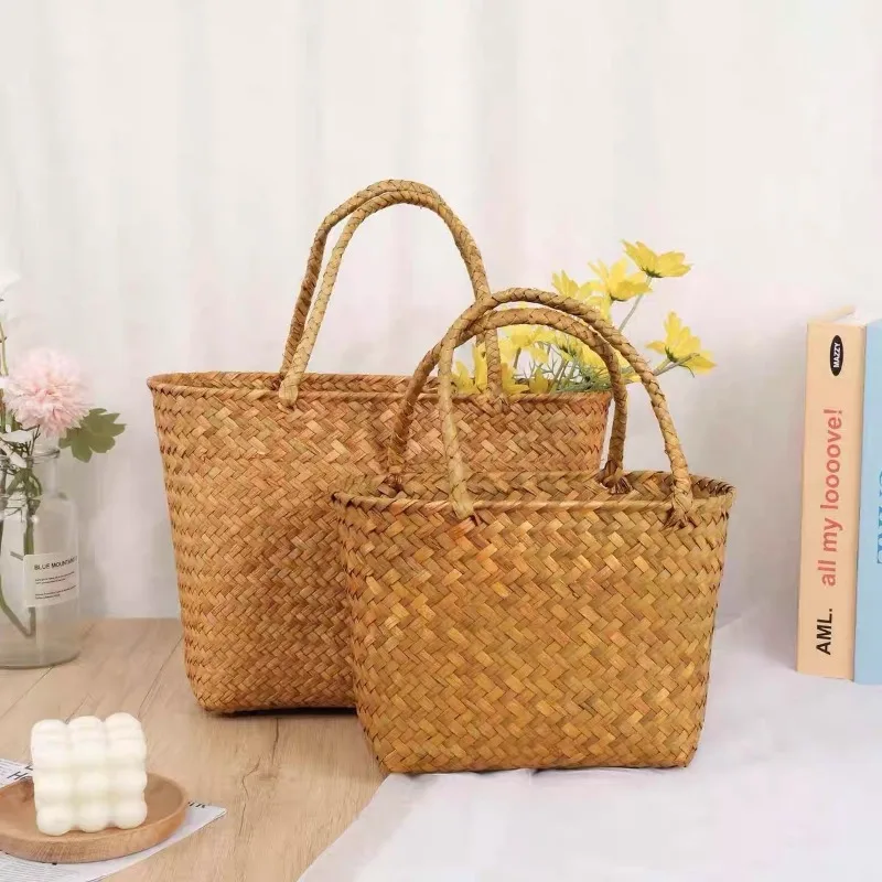 القش حقيبة من القماش حقيبة يد تخزين مهرجان منتصف الخريف واليوم الوطني هدية سلة التخزين الإنترنت المشاهير هدية سلة محمولة