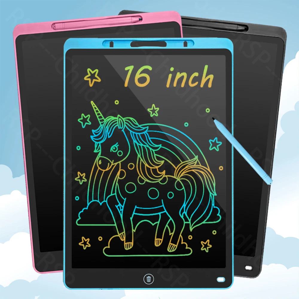 Tableau d'écriture LCD de 16 pouces, tablette à dessin pour enfants, peinture, jouets éducatifs pour enfants de 3 4 5 6 7 8 ans, cadeaux pour filles et garçons
