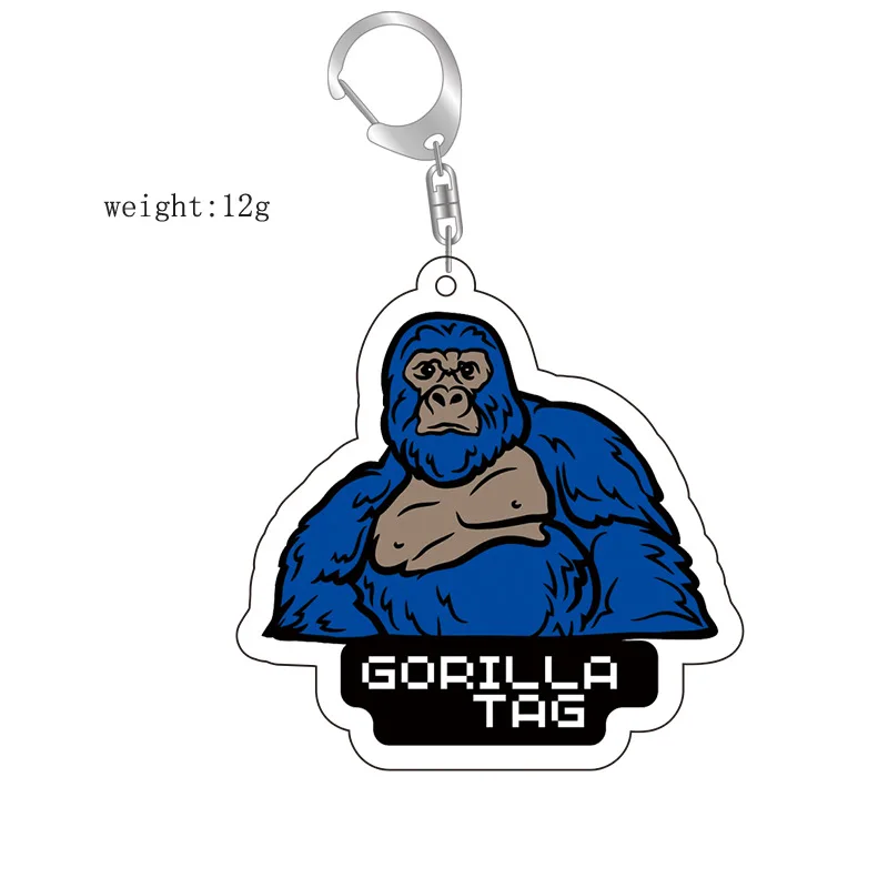 Hot Sale Q Version Anime Gorilla Tag Monke Charms Acrylic Keychain Character Model  Bag Pendant Friend Gift Jewelry Accessory