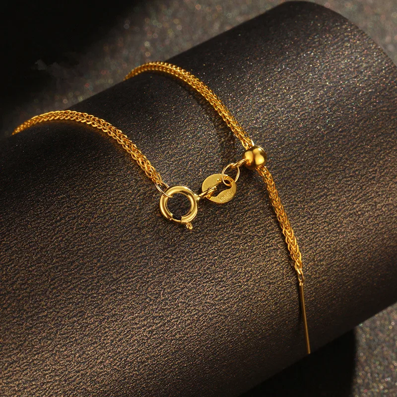 Labb 18K Gold Needle Chopin Bracelet Au750 Colored Gold Versatile Adjustable DIY Tongkong Road Tongtong Bracelet Women's Versati