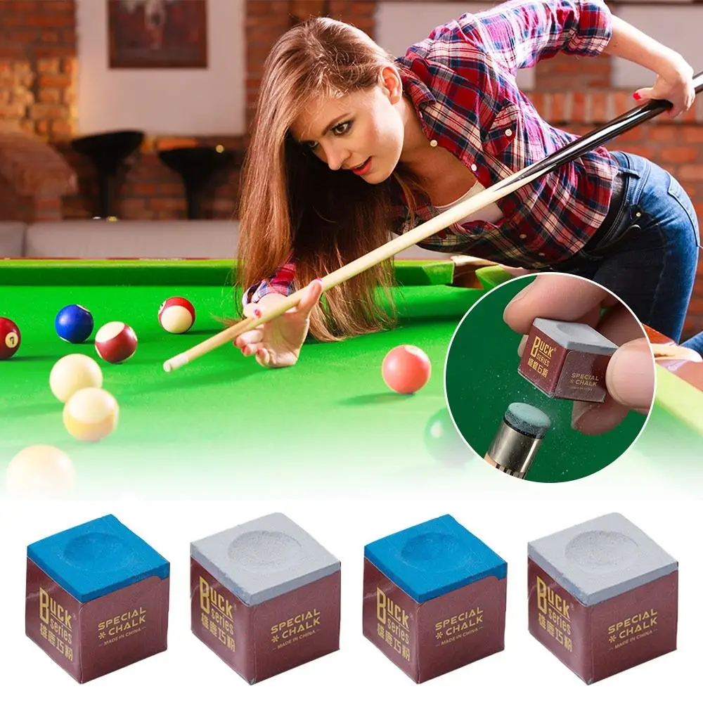 

Набор из 2 штук: Новый квадратный мел для бильярда, нескользящий, с мелким порошком, для снукера и пула, синий/серый, аксессуары для бильярда