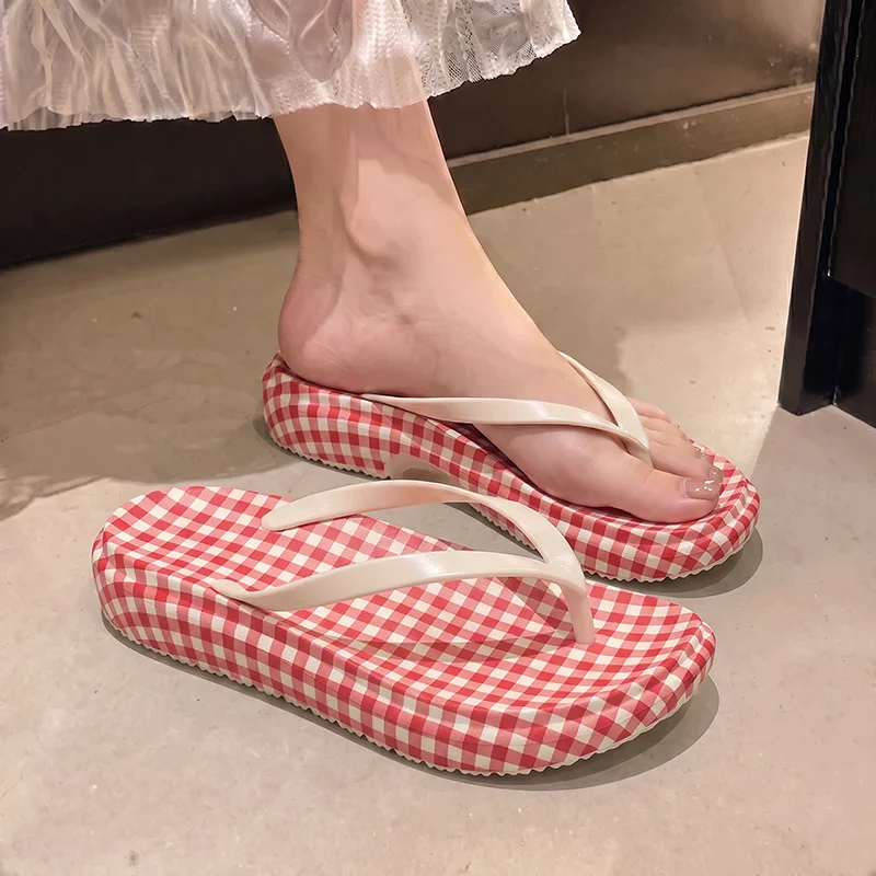 Sexy Leoparden-Clip-Toe-Sandalen für den Sommer, Damen-Strand-Sandalen mit dicker Sohle, gepunktete Plateau-Flip-Flops, leichte Damen-Slides für den Alltag. – Detail 6
