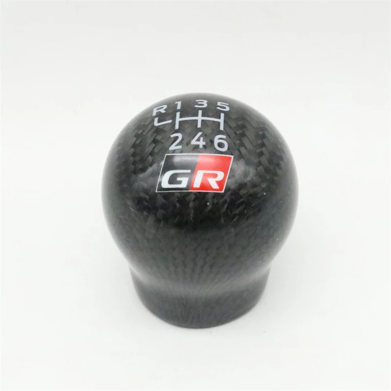 Car 6 Speed Carbon Fibre Modified Manual Gear Shift Knob Lever Shifter Handball For Toyota GT86 Yaris GR For Subaru STI BRZ WRX